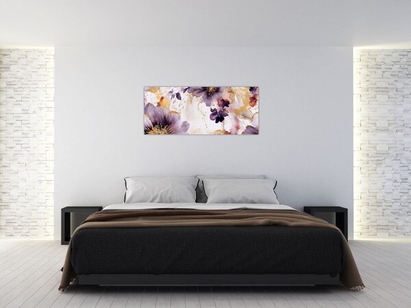 Tablou - Acuarelă flori (120x50 cm)