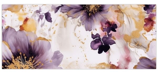 Tablou - Acuarelă flori (120x50 cm)