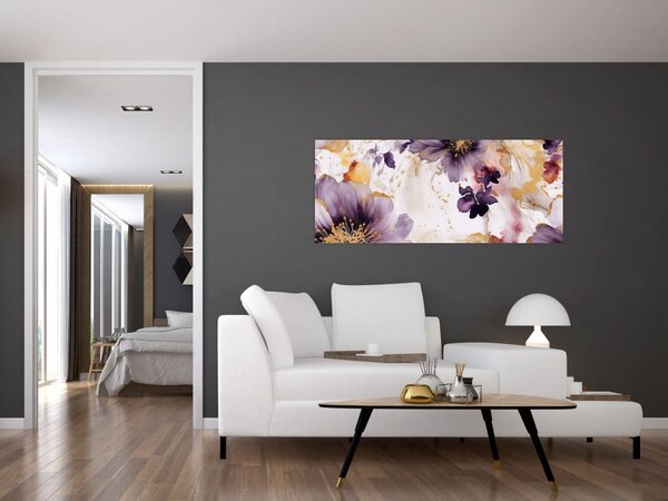 Tablou - Acuarelă flori (120x50 cm)
