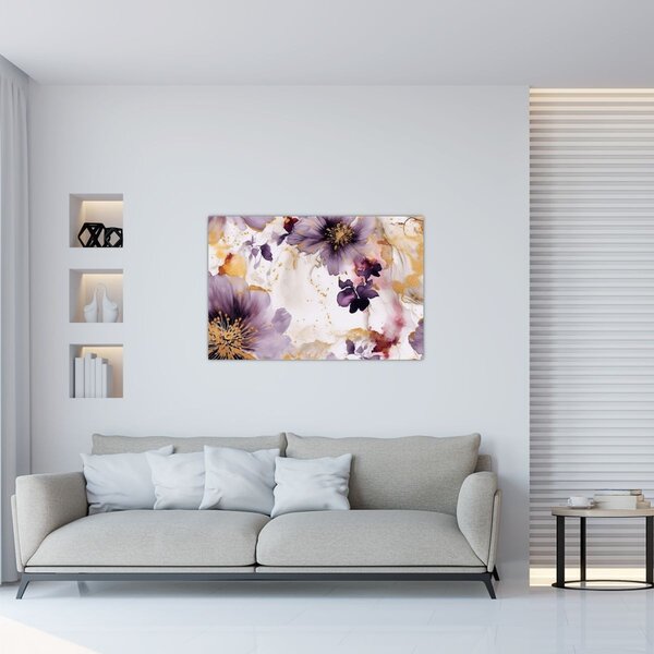 Tablou - Acuarelă flori (90x60 cm)