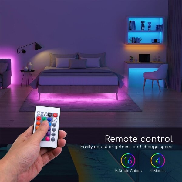 Aigostar - Bandă LED RGB reglabilă 5 m LED/24W/12/230V IP65 + telecomandă