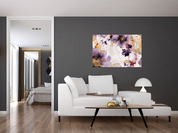 Tablou - Acuarelă flori (90x60 cm)