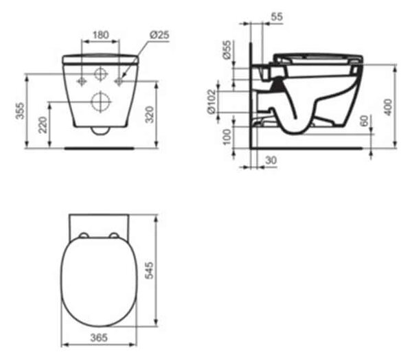 Vas WC suspendat Ideal Standard, Connect, alb