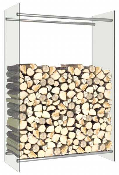 Rastel lemne de foc, transparent, 80 x 35 x 120 cm, sticlă