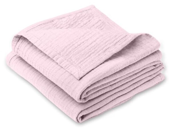 Paturica bebe de vara din muselina dubla 100x70 cm Kidizi Pink