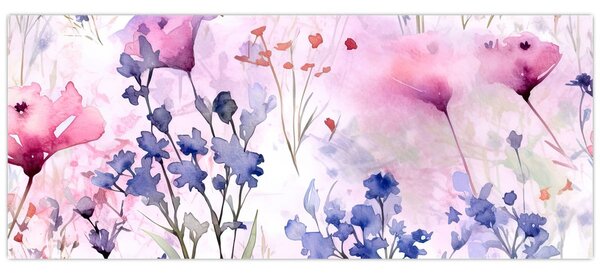 Tablou - Acuarelă pajiște (120x50 cm)