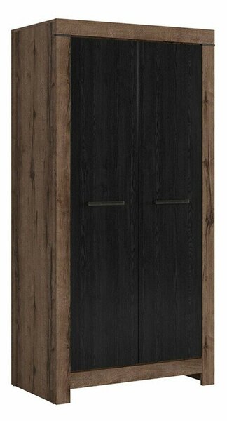Dulap Dunfelu 111, Stejar negru, Stejar Monastery, 195x98x55cm, 66 kg, Uși dulap: Cu balamale, Numărul de rafturi: 1, Numărul de rafturi: 1