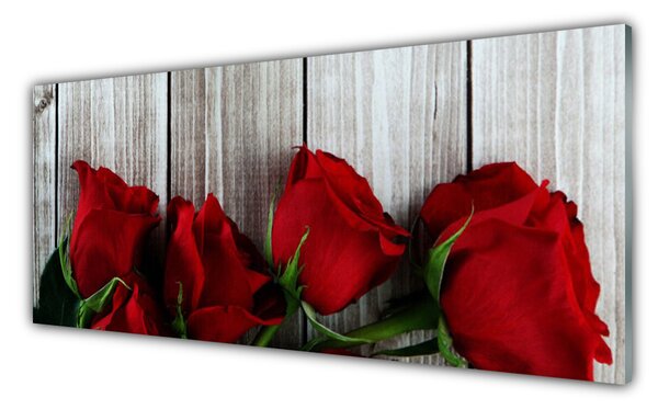 Panou sticla bucatarie Trandafiri Floral Red