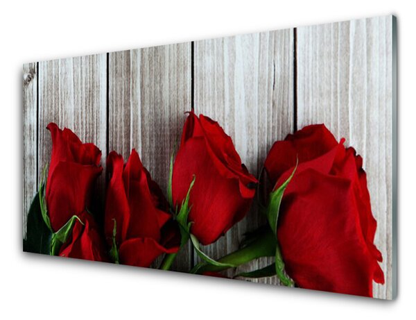 Panou sticla bucatarie Trandafiri Floral Red