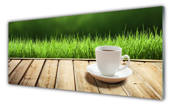 Tablou pe sticla Cupa Iarbă Natura Alb Verde