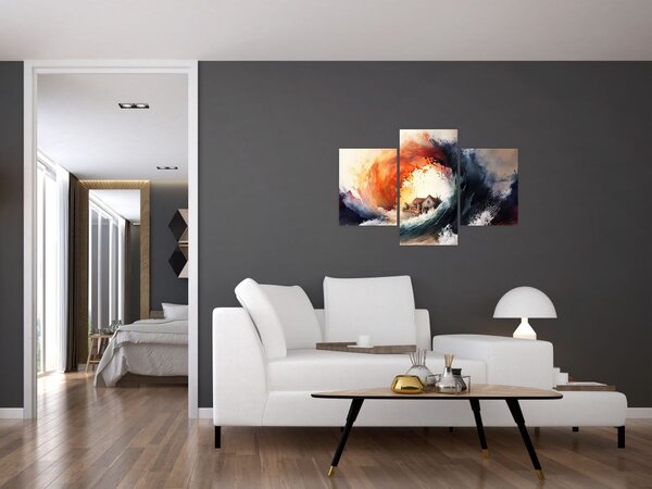 Tablou - În vârtejul potopului, acuarelă (90x60 cm)