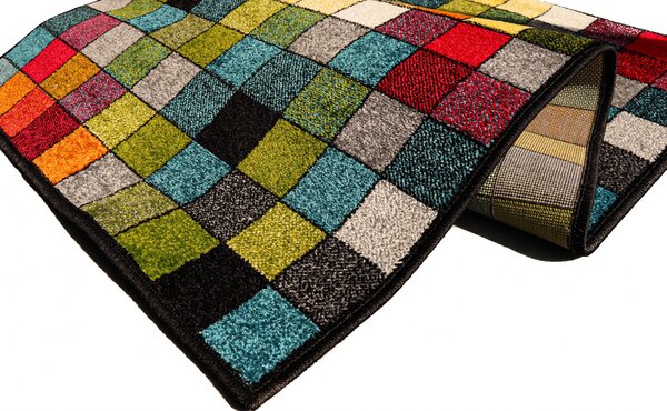 Covor Kolibri Copii 11161 130, Model Patratele, Multicolor Multicolor, Dreptunghi, 80x150