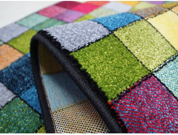 Covor Kolibri Copii 11161 130, Model Patratele, Multicolor Multicolor, Dreptunghi, 80x150
