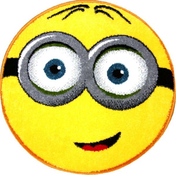 Covoras Rotund Model Minion 11086 150, Camera Copil, 67x67 cm, Galben Galben, Rotund, 67x67