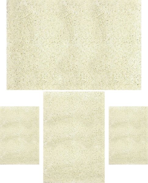 Set 4 Covoare Fantasy 12500-10, Alb: 2 buc. 60x110 cm, 1 buc. 120x170 cm, 1 buc. 200x300 cm. Alb, Dreptunghi