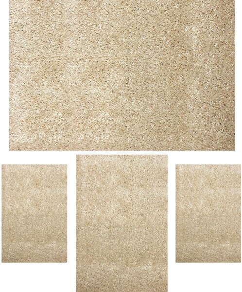 Set 4 Covoare Fantasy 12500-80, Bej, 2 buc 60x110 cm, 1 buc 120x170 cm, 1 buc 200x300 cm Bej, Dreptunghi, Set