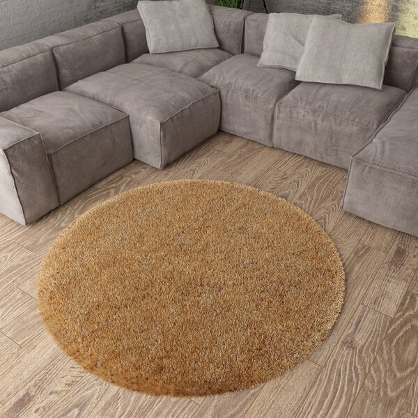 Set 5 Covoare Fantasy 12500-12, Maro Deschis, 2 buc 80x150 cm, 1 buc 200x300 cm, 2 buc rotunde 67x67 cm Maro, Set