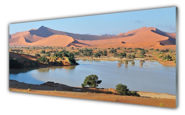 Tablou pe sticla Bay Desert Peisaj Maro Verde Albastru