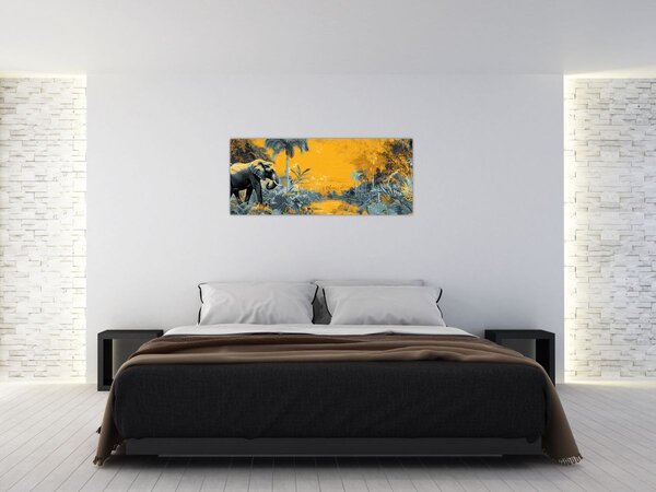 Tablou - Elefant în natură (120x50 cm)