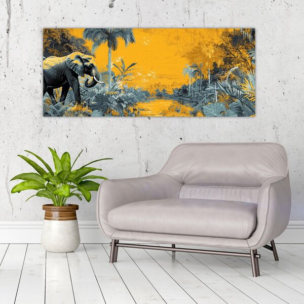 Tablou - Elefant în natură (120x50 cm)