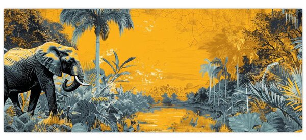 Tablou - Elefant în natură (120x50 cm)