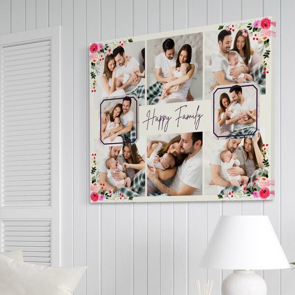Tablou Canvas Personalizat cu 8 Poze Pentru Familie "Happy Family", PS101
