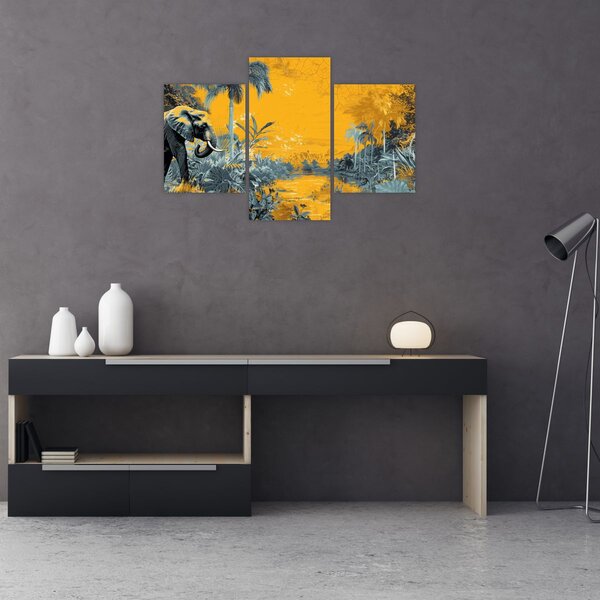 Tablou - Elefant în natură (90x60 cm)