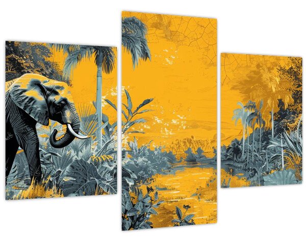 Tablou - Elefant în natură (90x60 cm)