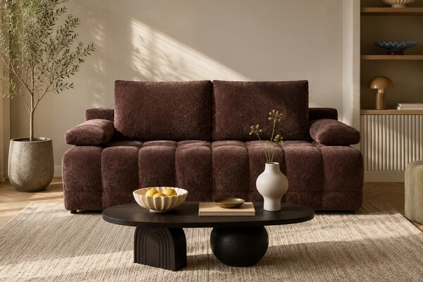 Canapea extensibilă cu ladă Tuko - chenille maro Vibe 26