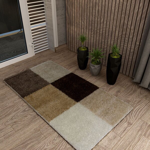 Covor Fantasy 12518-19, Marime 120 x 170 cm, Bej, Maro, Inaltime Fir 30 mm, Antialergic, Polipropilena, Living, Dormitor, Sufragerie, Birou 120 x 170