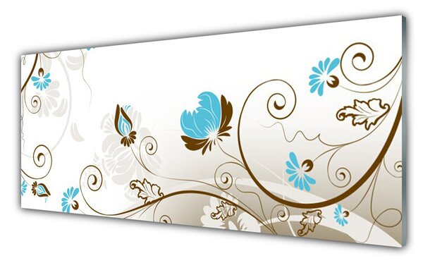 Panou sticla bucatarie Abstract Art Maro Albastru Alb Gri