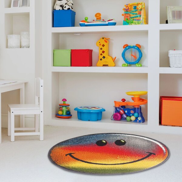 Covoras Rotund, Model Rainbow, Dimensiunea 67x67 cm, Multicolor Multicolor, Rotund, 67x67