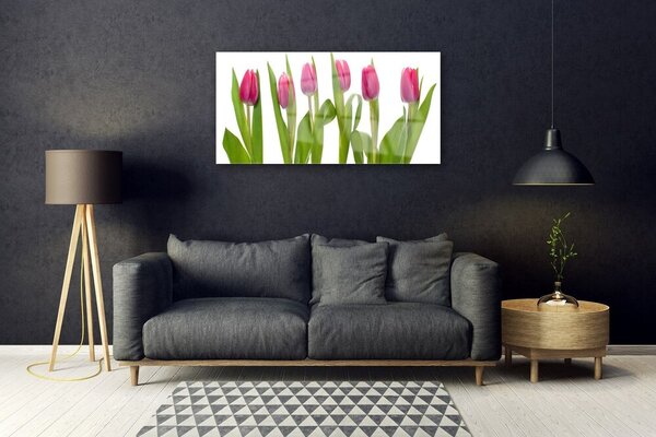 Tablou pe sticla Lalele Floral Red