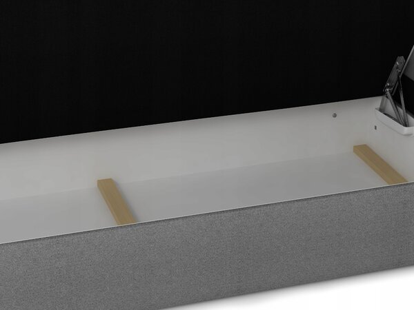 Pat matrimonial Boxspring 180 cm Fade 2 (gri) ( cu saltea și sp. depozitare). 1046502