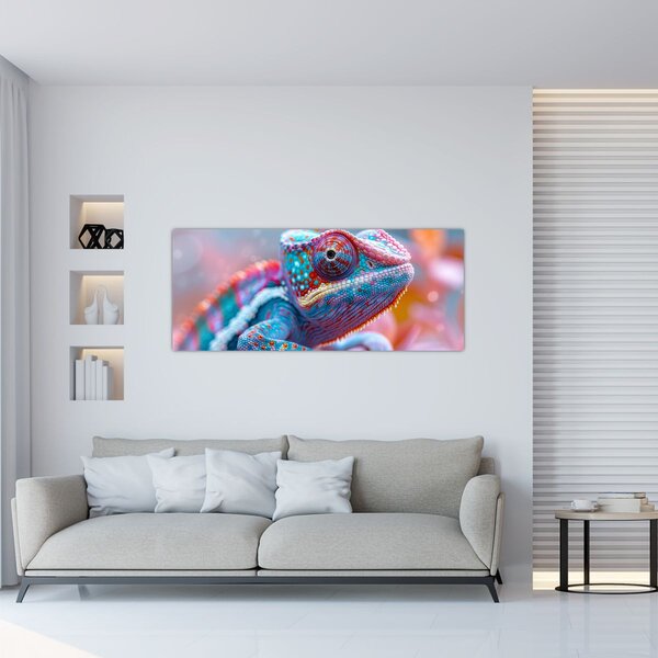 Tablou - Cameleon colorat (120x50 cm)