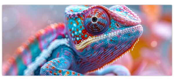 Tablou - Cameleon colorat (120x50 cm)