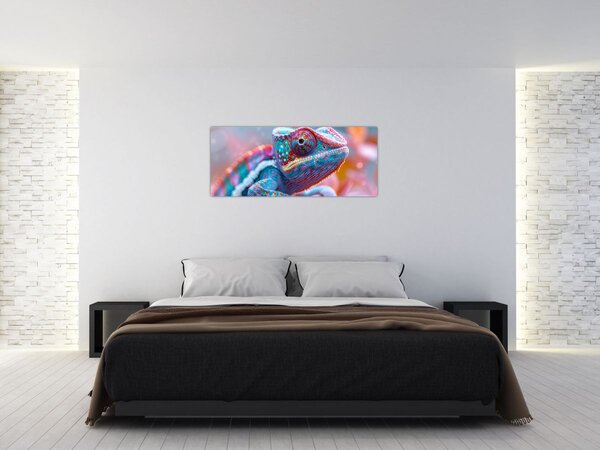 Tablou - Cameleon colorat (120x50 cm)
