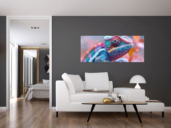 Tablou - Cameleon colorat (120x50 cm)