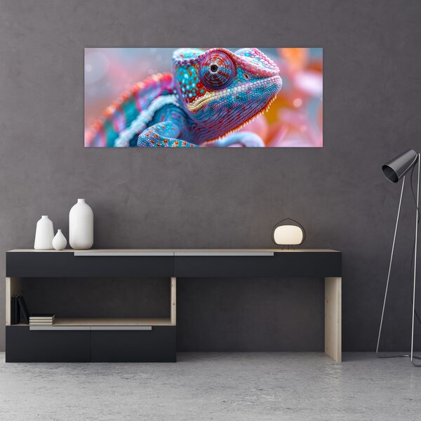 Tablou - Cameleon colorat (120x50 cm)