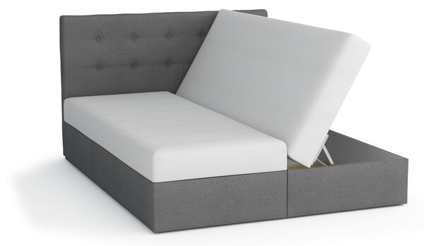 Pat matrimonial Boxspring 180 cm Fade 2 (gri) ( cu saltea și sp. depozitare). 1046502
