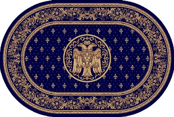 Covor Model Bisericesc 15077 810, Oval, Albastru Albastru, Oval, 200x300