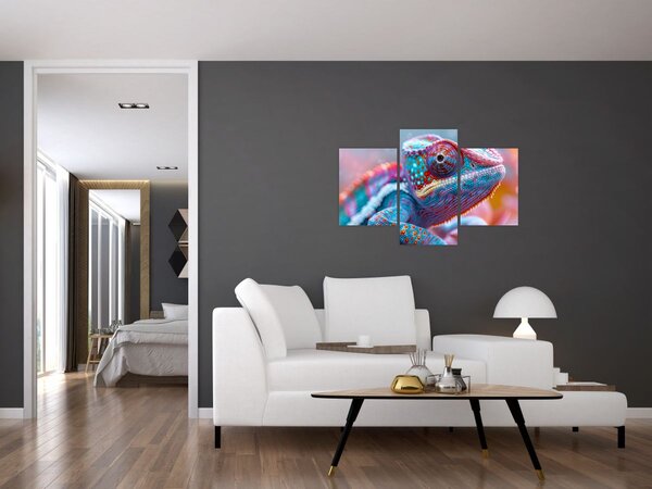 Tablou - Cameleon colorat (90x60 cm)