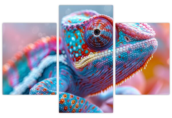 Tablou - Cameleon colorat (90x60 cm)