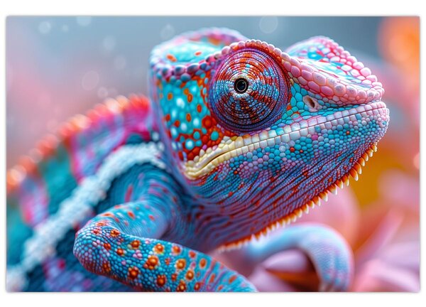 Tablou - Cameleon colorat (90x60 cm)