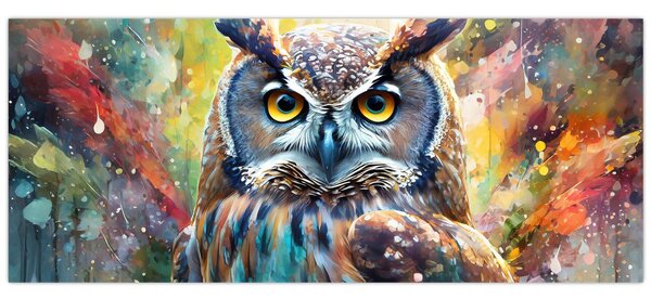 Tablou - Pictură de o bufniță (120x50 cm)