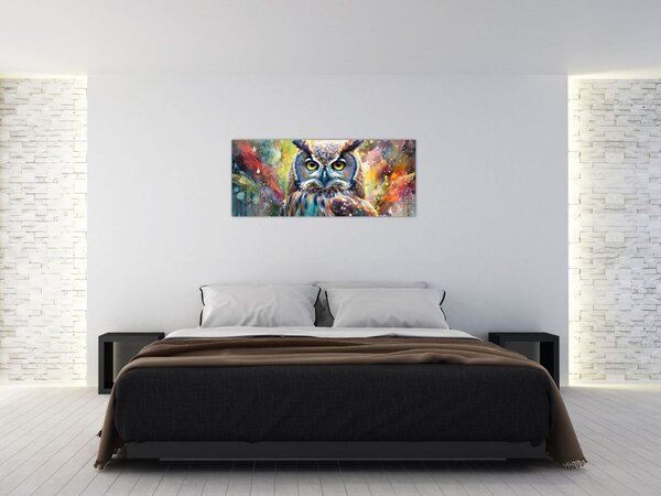 Tablou - Pictură de o bufniță (120x50 cm)