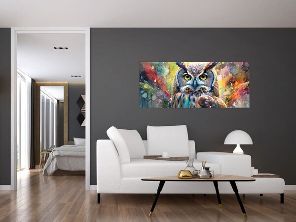 Tablou - Pictură de o bufniță (120x50 cm)