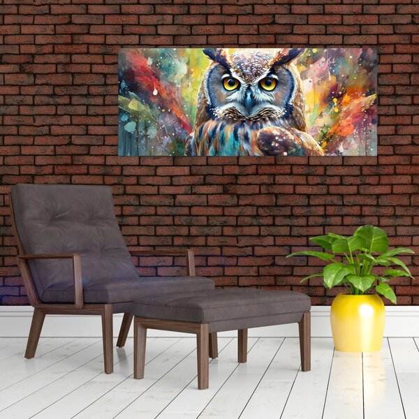 Tablou - Pictură de o bufniță (120x50 cm)