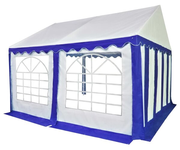 Pavilion de grădină, albastru și alb, 3 x 4 m, PVC