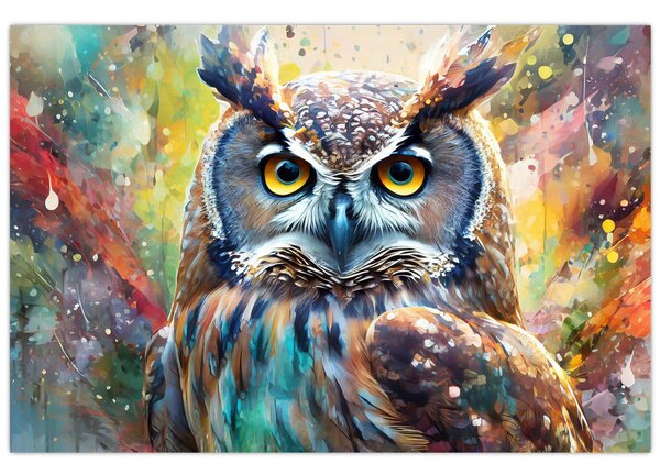 Tablou - Pictură de o bufniță (90x60 cm)